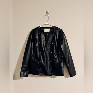 Pilcro Faux Leather Asymmetric Snap Moto Jacket by Anthropologie